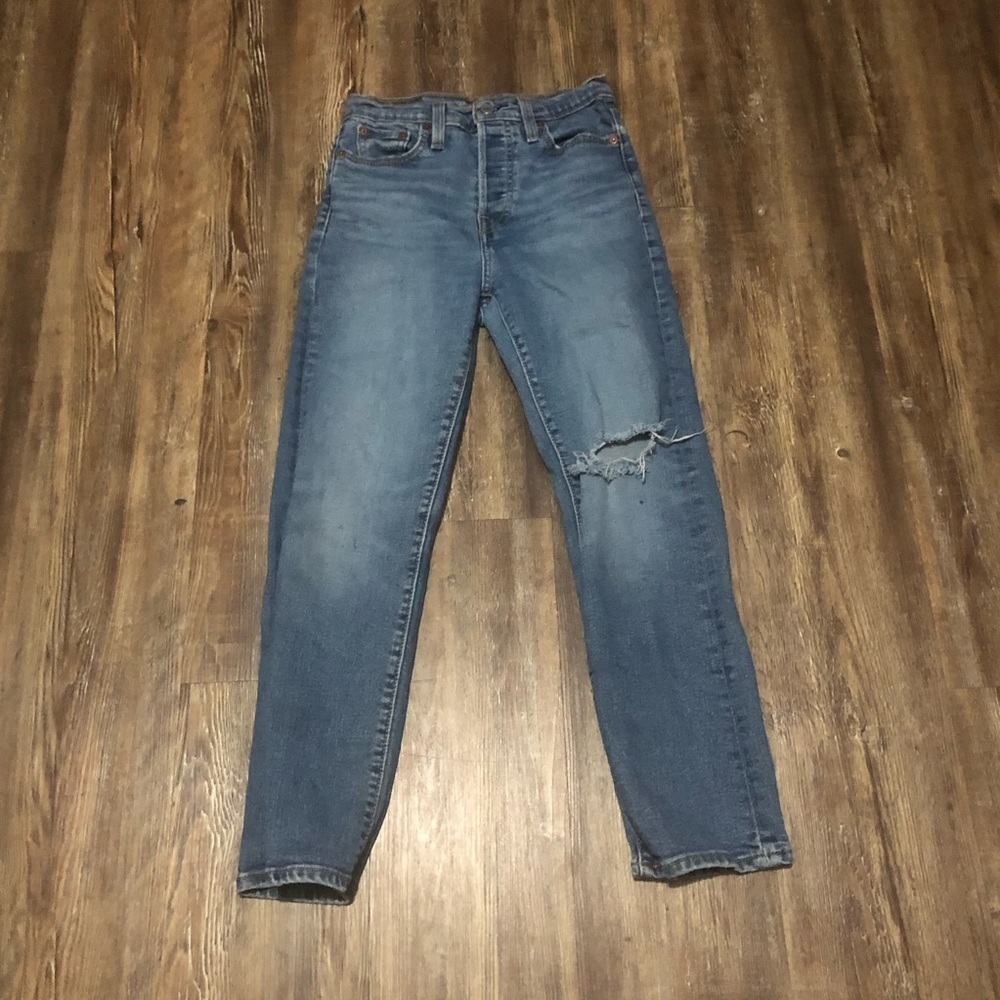 Levi's Wedgie Straight Jeans Women's 25 Button Fly Slim Fit High Rise Stretch De